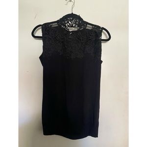 Lace mock turtle neck sleeveless